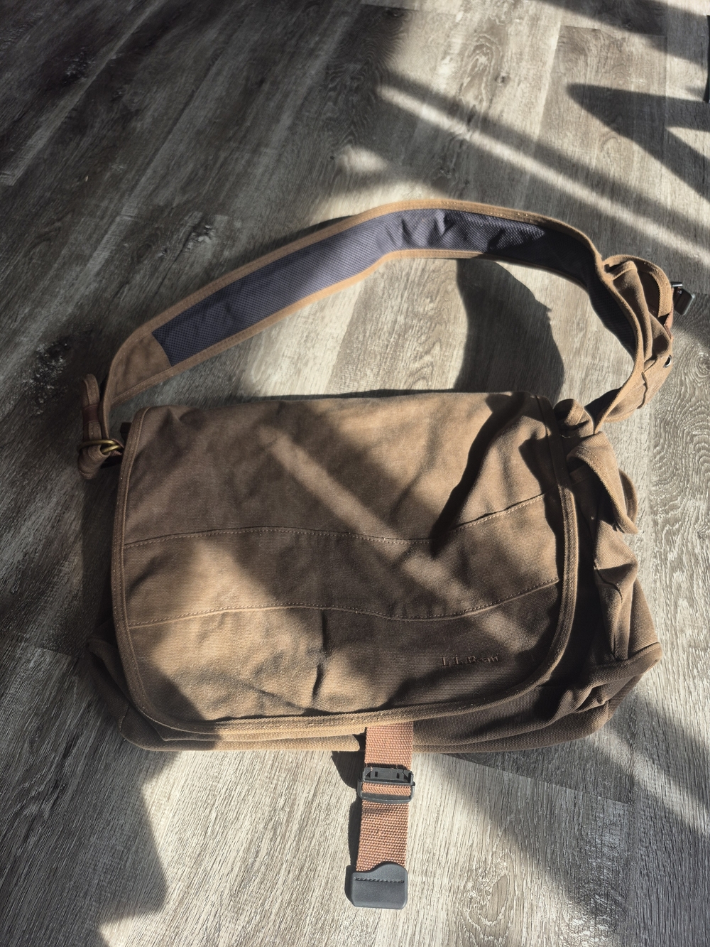 L.L. Bean Brown Canvas Messenger Bag